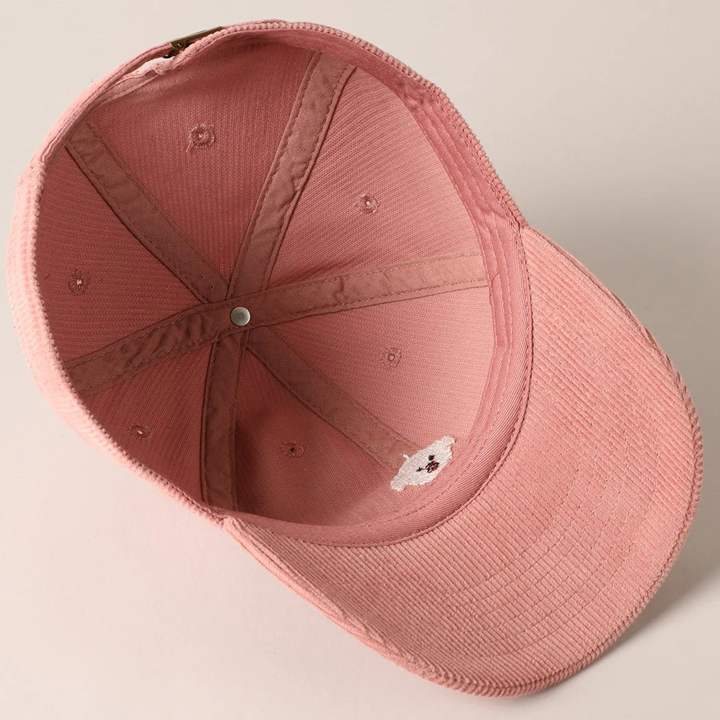 Maltese Dog Embroidery Corduroy Hat - Image 3